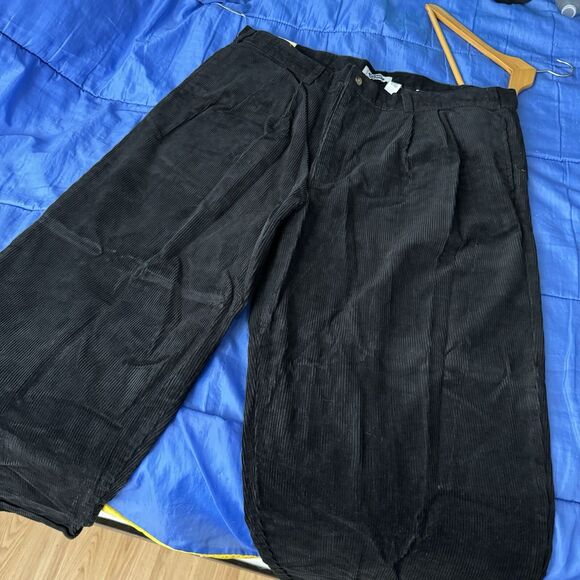 Vintage Old Navy Pants Mens 42x30 Corduroy Baggy Pleated Y2K Skater Black - Picture 3 of 8